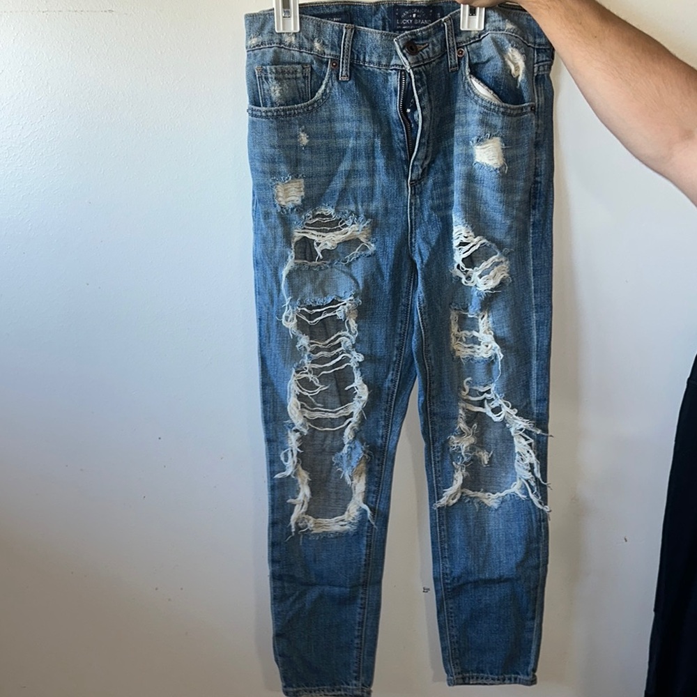 Lucky Brand Men's Ripped Blue Skinny Jeans